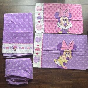VTG 90’s Disney Minnie Mouse Bed Sheet/Pillow Case Set